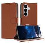 Läderfodral i enfärgat med plånbok för Samsung Galaxy S26/Galaxy S27