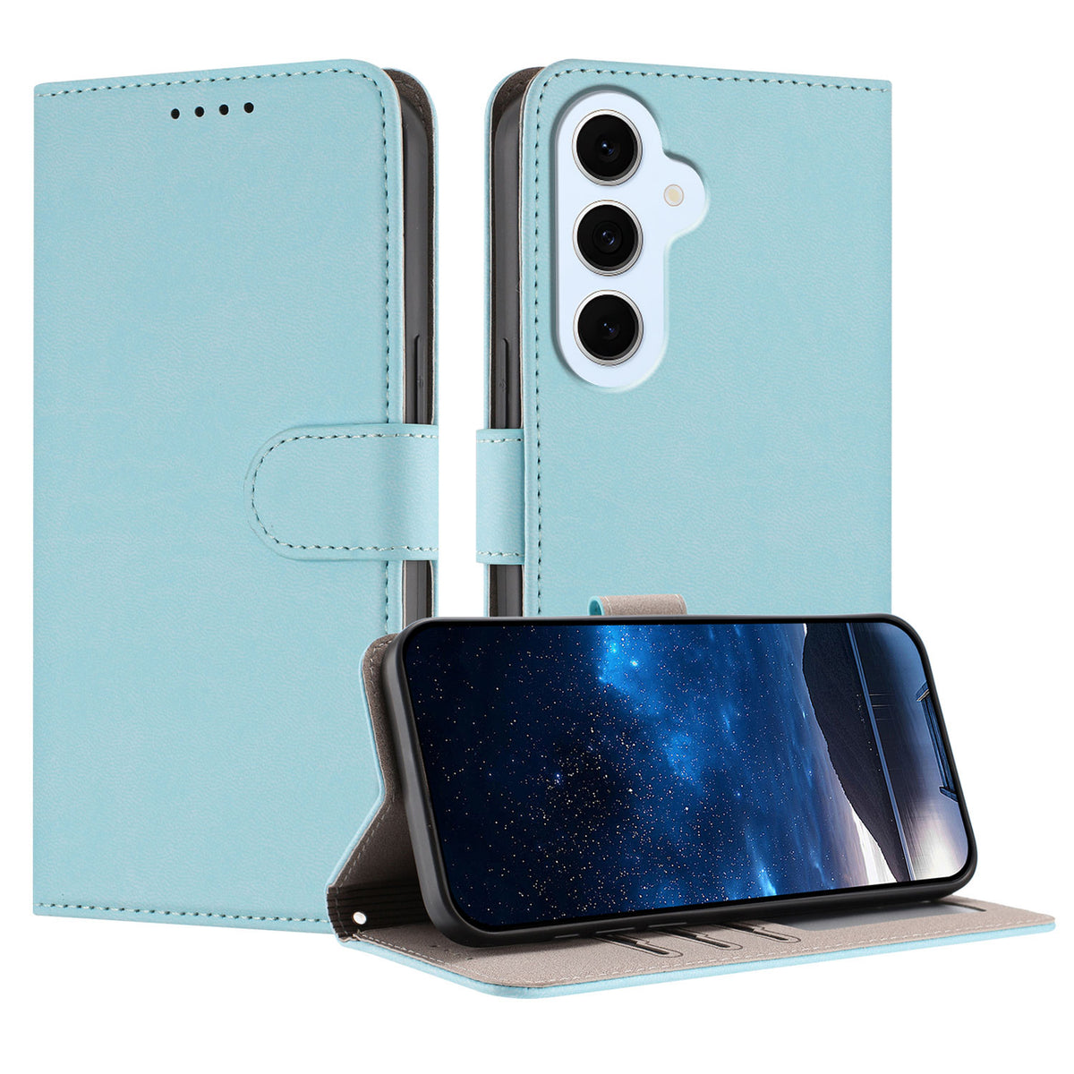 Läderfodral för Samsung Galaxy S26 FE i enfärgat med plånbok