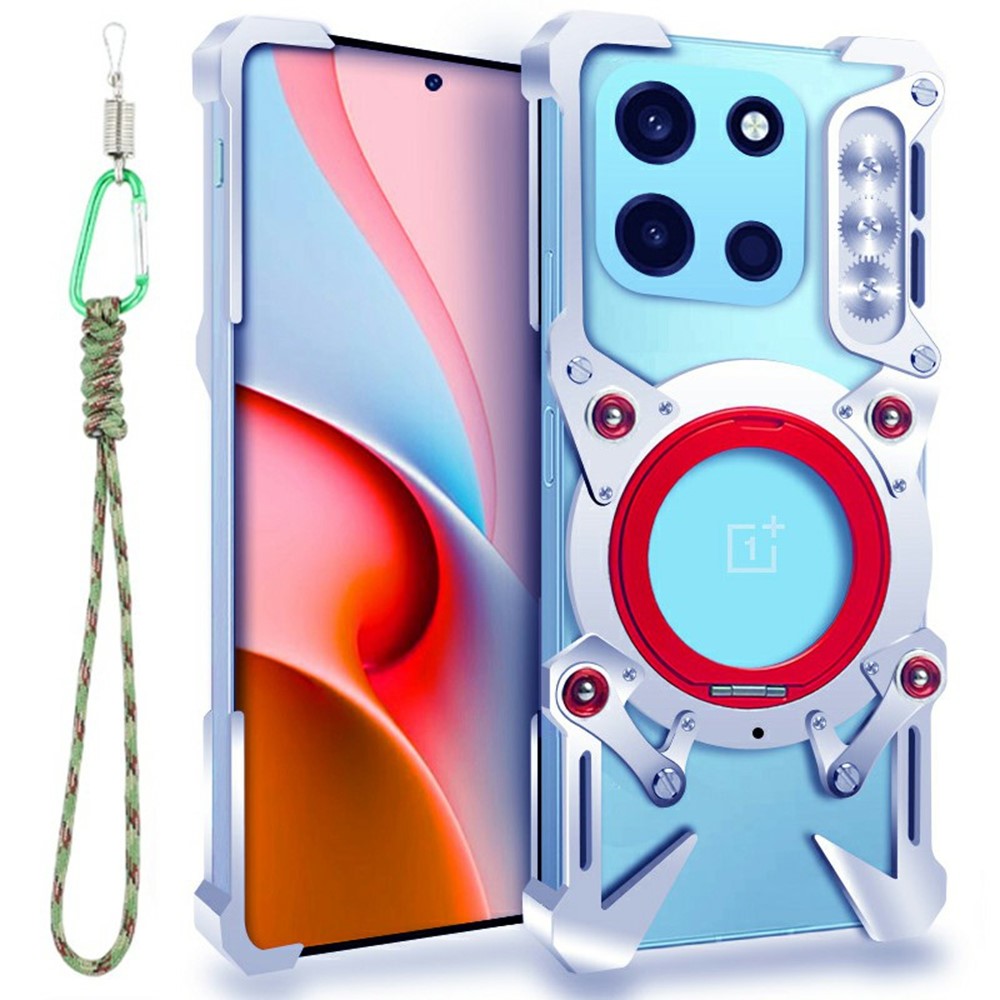 OnePlus Nord 6 5G Bumper Case Stativ Aluminiumlegering Magnetiskt mobilskal med Handledsrem