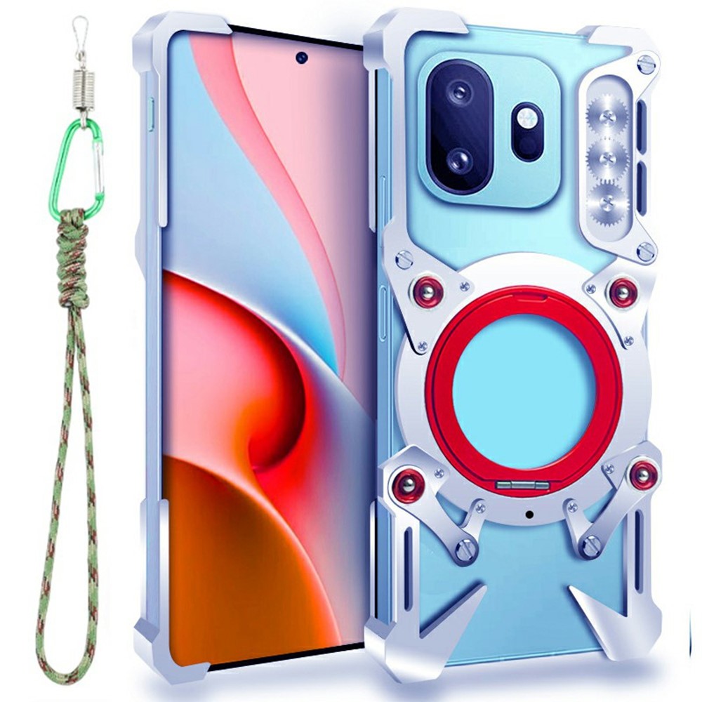OnePlus 15T 5G Bumper Case Stativ Aluminiumlegering Magnetiskt mobilskal med Handledsrem