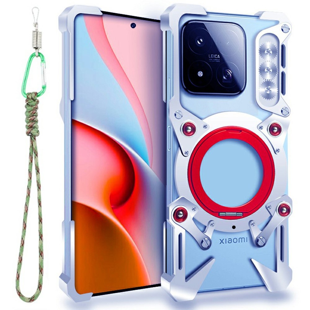 For Xiaomi 17 Max Bumper Case Kickstand Aluminum Alloy Magnetic Phone Cover with Wrist Strap