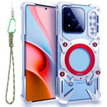 For Xiaomi 17 Max Bumper Case Kickstand Aluminum Alloy Magnetic Phone Cover with Wrist Strap