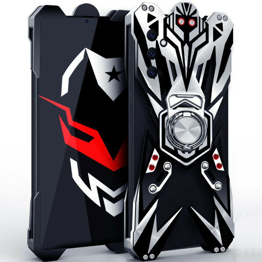 Bumpercover til Samsung Galaxy A18 5G / A18 4G / A17 5G / A17 4G, maskinbearbejdet, huldesign i aluminiumslegering med ringholder