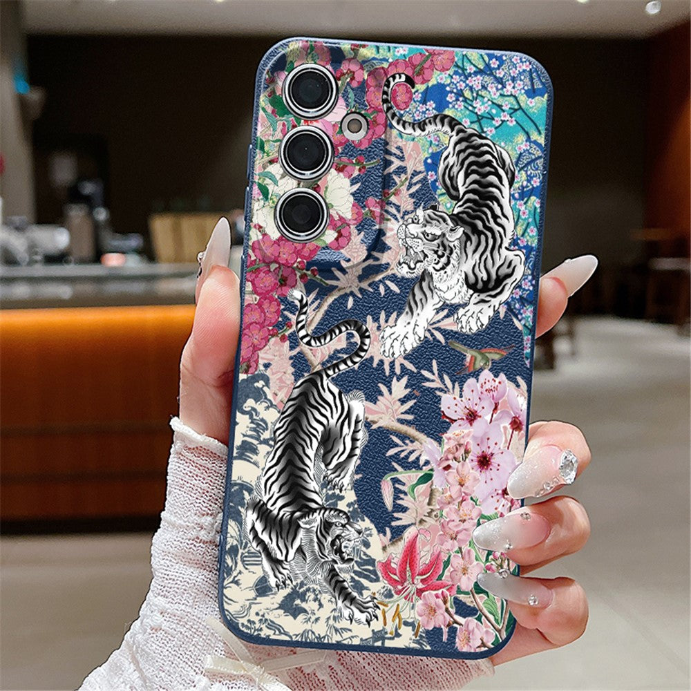 Samsung Galaxy A26 5G-skal med precisa utskärningar, anti-fingeravtrycksmönster, PU-läder + TPU-baksida