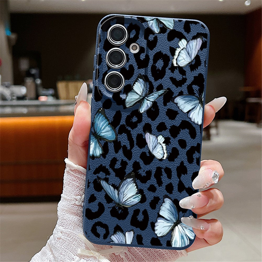 Samsung Galaxy A17 5G / A17 4G-skal med precisa utskärningar, anti-fingeravtrycksmönster, PU-läder + TPU-baksida