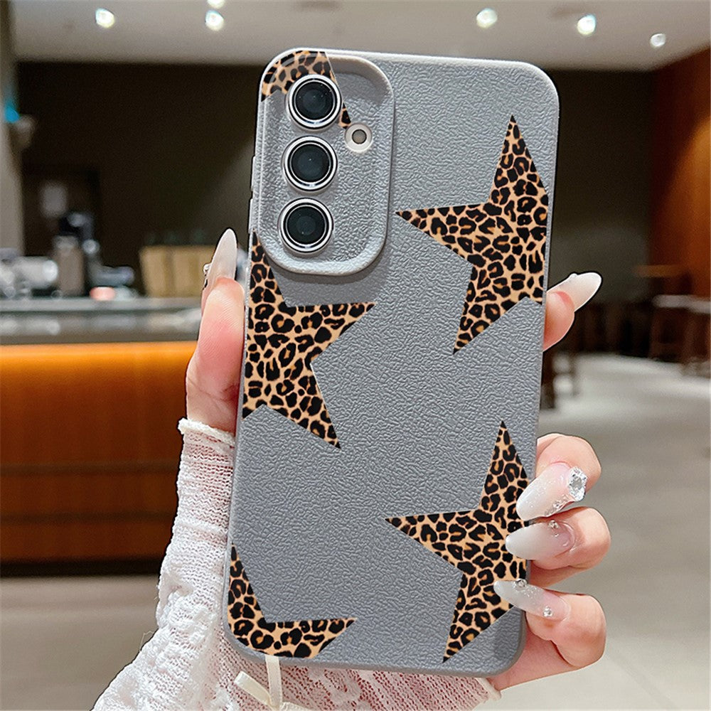 Samsung Galaxy A17 5G / A17 4G-skal med precisa utskärningar, anti-fingeravtrycksmönster, PU-läder + TPU-baksida