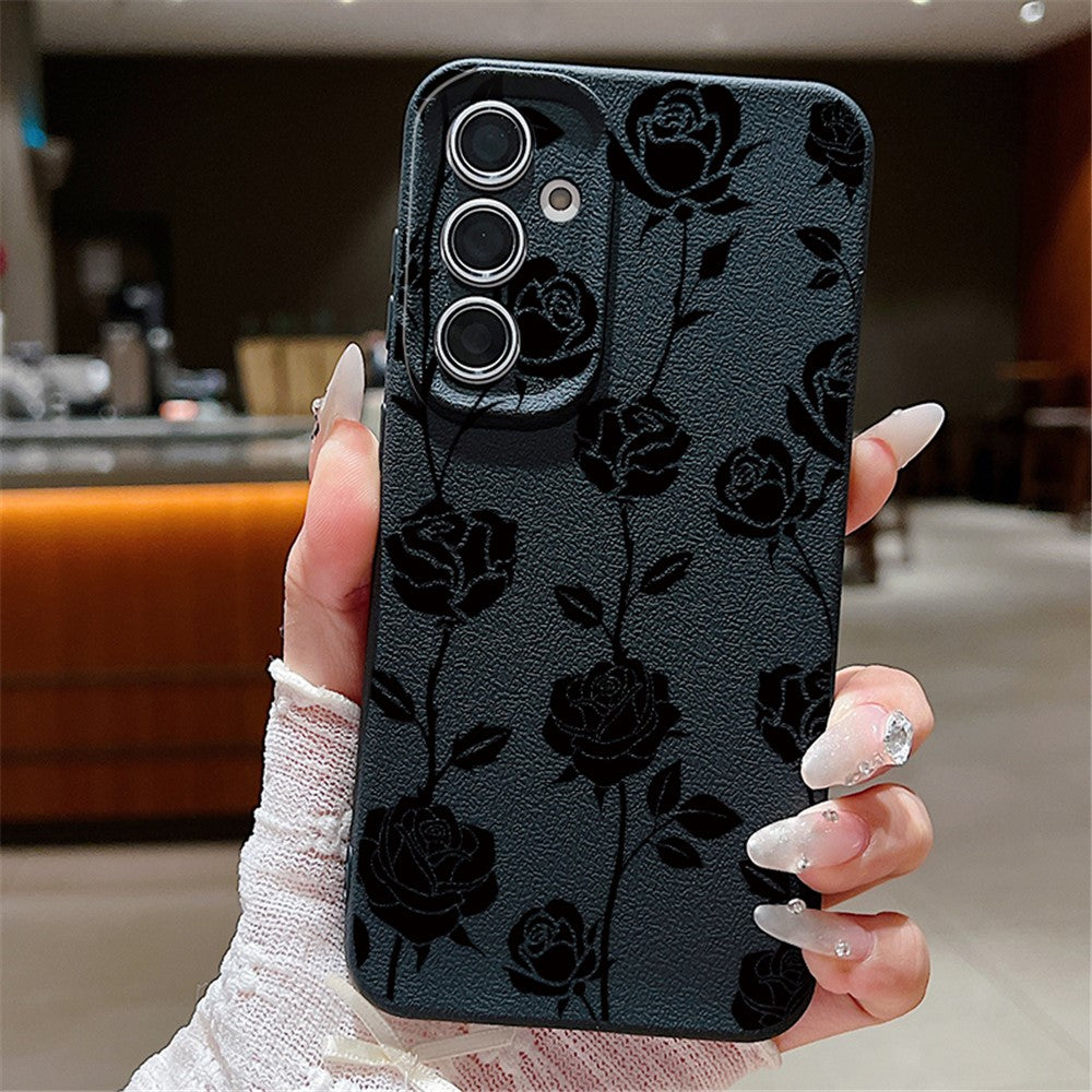 Samsung Galaxy A17 5G / A17 4G-skal med precisa utskärningar, anti-fingeravtrycksmönster, PU-läder + TPU-baksida