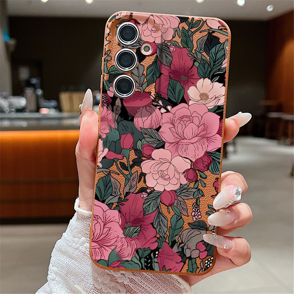 Samsung Galaxy A17 5G / A17 4G-skal med precisa utskärningar, anti-fingeravtrycksmönster, PU-läder + TPU-baksida