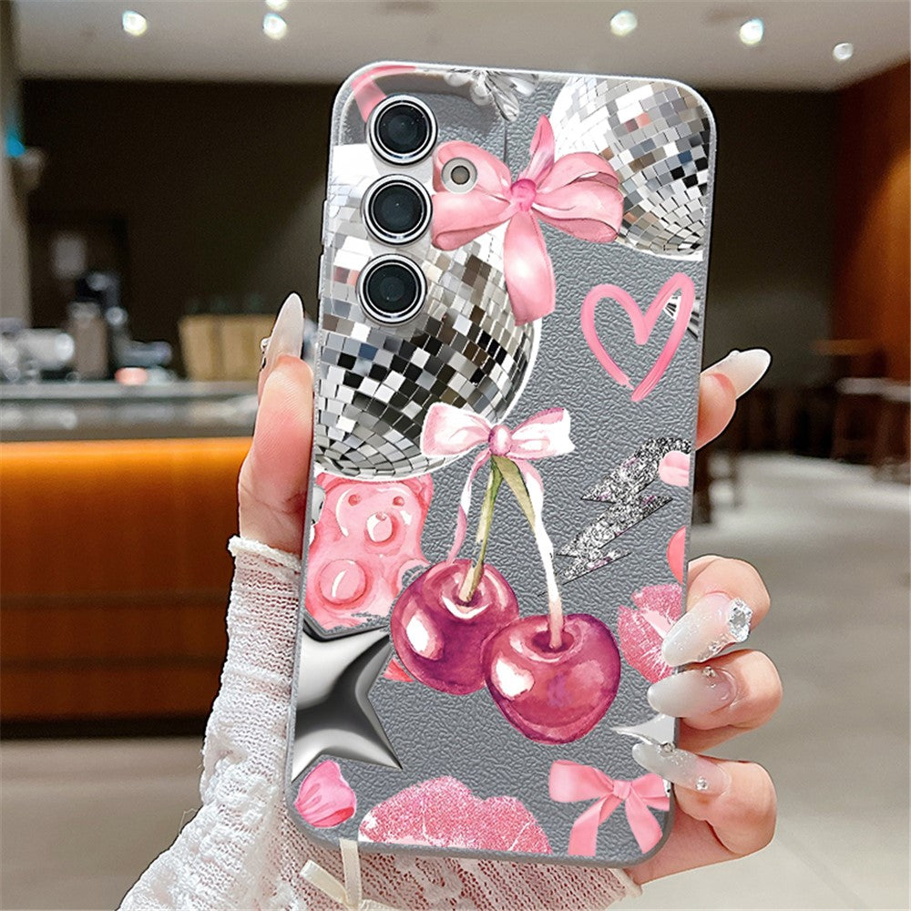 Samsung Galaxy A17 5G / A17 4G-skal med precisa utskärningar, anti-fingeravtrycksmönster, PU-läder + TPU-baksida