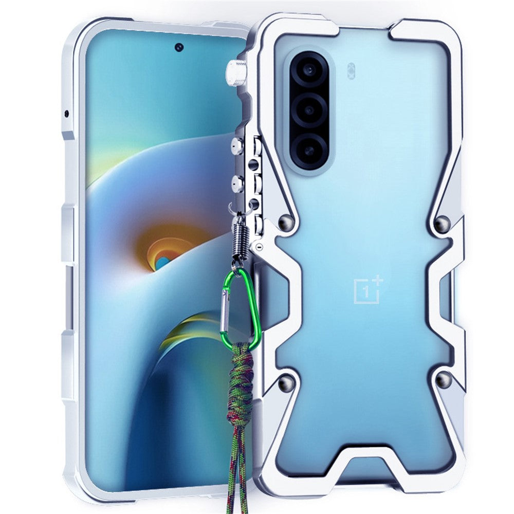 OnePlus Turbo 6X 5G / Nord CE6 Lite 5G-bumpercover i aluminiumslegering, metalmobilcover med rem