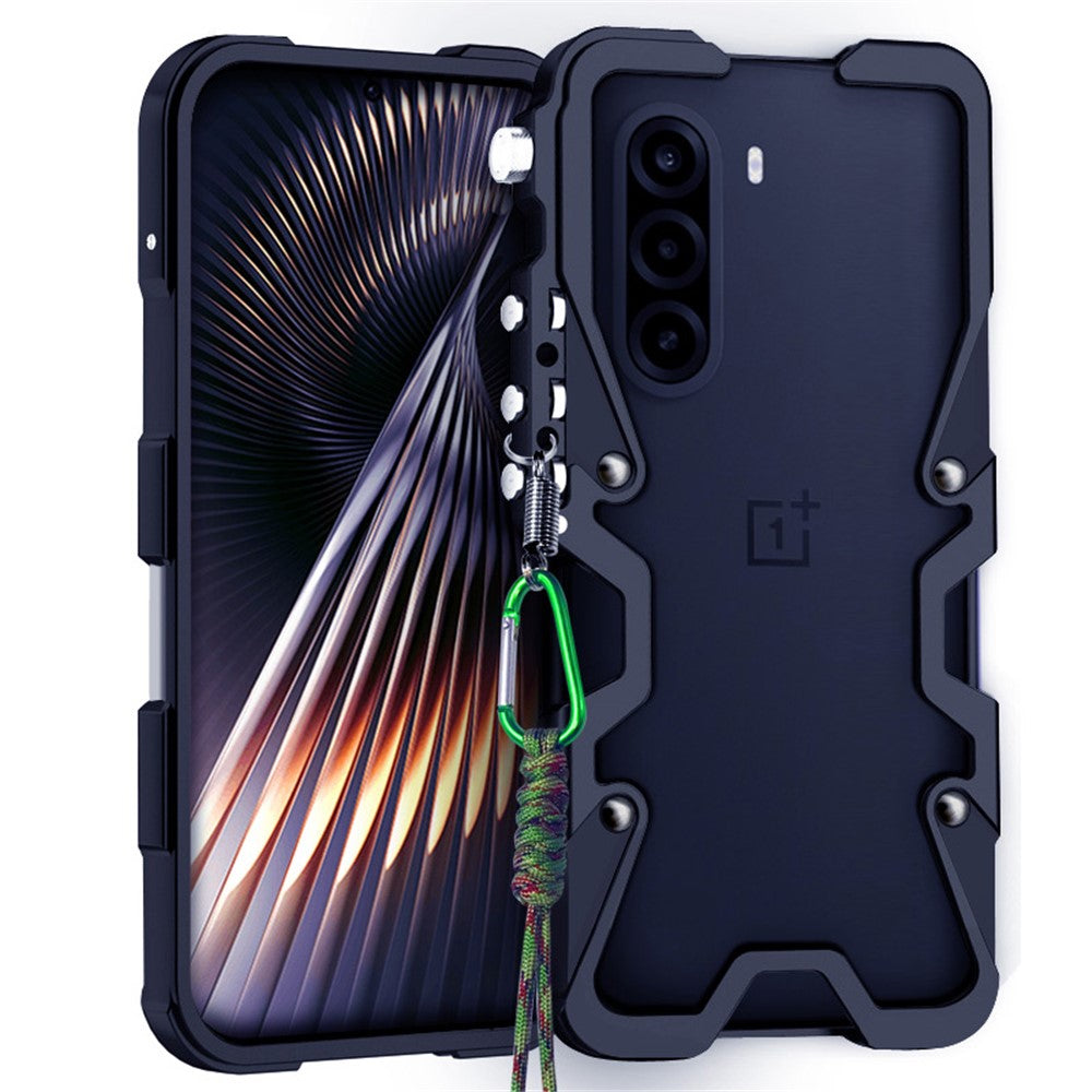 OnePlus Turbo 6X 5G / Nord CE6 Lite 5G-bumpercover i aluminiumslegering, metalmobilcover med rem