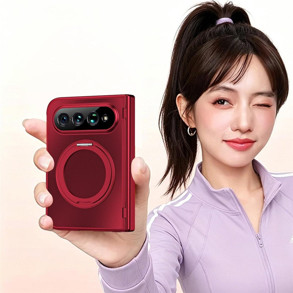 Xiaomi 18 Fold Fodral Roterande Stativ Anti-Drop PC mobilskal med Härdat Glas Skärmskydd
