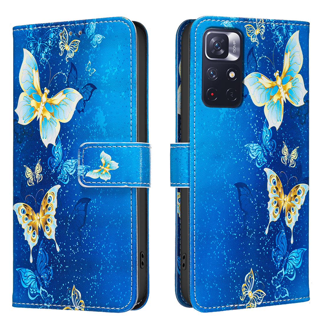 Xiaomi Redmi Note 11 5G / Xiaomi Redmi Note 11S 4G / Xiaomi Redmi Note 12S 4G / Xiaomi Redmi Note 11 4G-etui, pungeetui med mønstertryk, mobiltelefonetui i læder