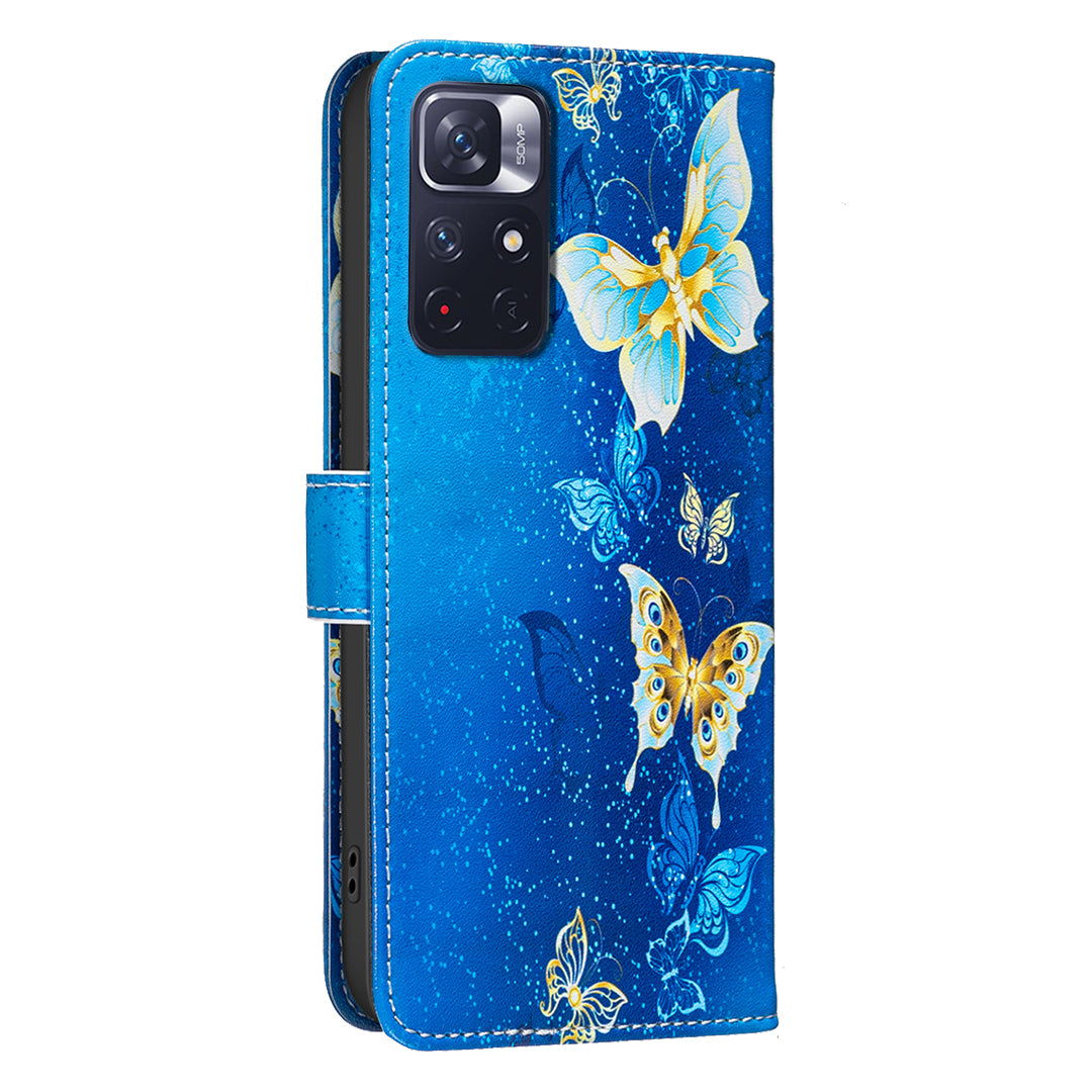 Xiaomi Redmi Note 11 5G / Xiaomi Redmi Note 11S 4G / Xiaomi Redmi Note 12S 4G / Xiaomi Redmi Note 11 4G-etui, pungeetui med mønstertryk, mobiltelefonetui i læder
