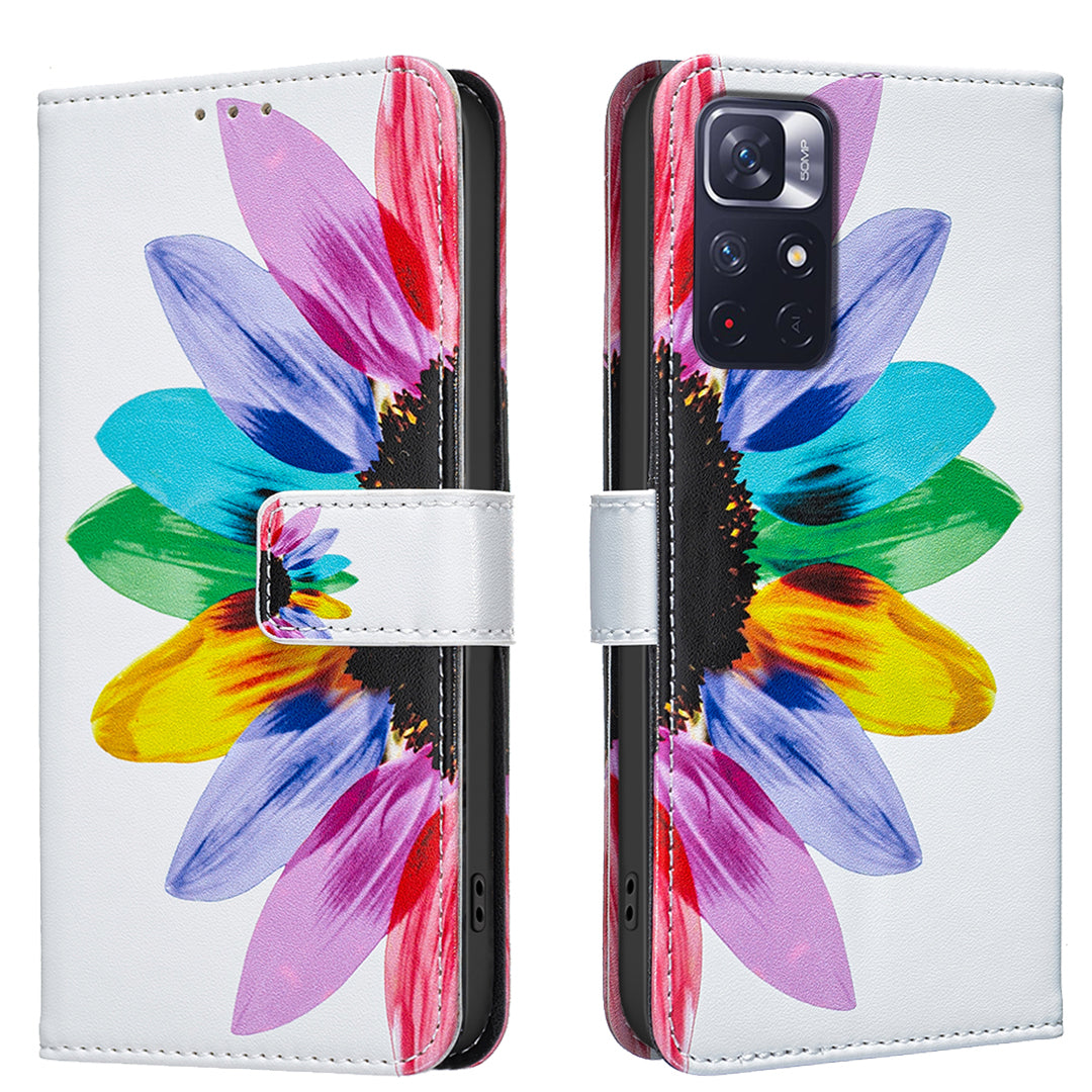 Xiaomi Redmi Note 11 5G / Xiaomi Redmi Note 11S 4G / Xiaomi Redmi Note 12S 4G / Xiaomi Redmi Note 11 4G-etui, pungeetui med mønstertryk, mobiltelefonetui i læder