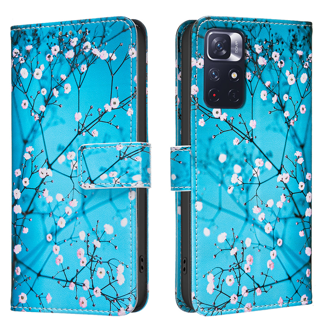 Xiaomi Redmi Note 11 5G / Xiaomi Redmi Note 11S 4G / Xiaomi Redmi Note 12S 4G / Xiaomi Redmi Note 11 4G-etui, pungeetui med mønstertryk, mobiltelefonetui i læder