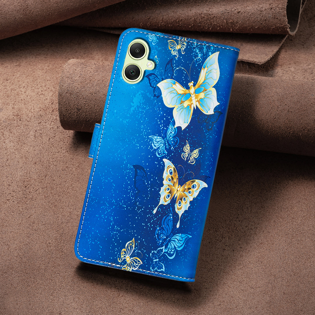 Samsung Galaxy A06 5G / Galaxy A07 4G / Galaxy A07 5G / Galaxy A07s 4G / Galaxy A08 5G / Galaxy A08 4G / Galaxy A06 4G-cover, tegnebogsetui, mønstertryk, mobiltelefonetui i læder