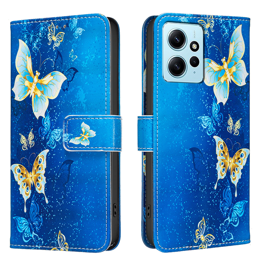 Xiaomi Redmi Note 12 4G-skal Plånboksfodral Mönstertryck mobilläder