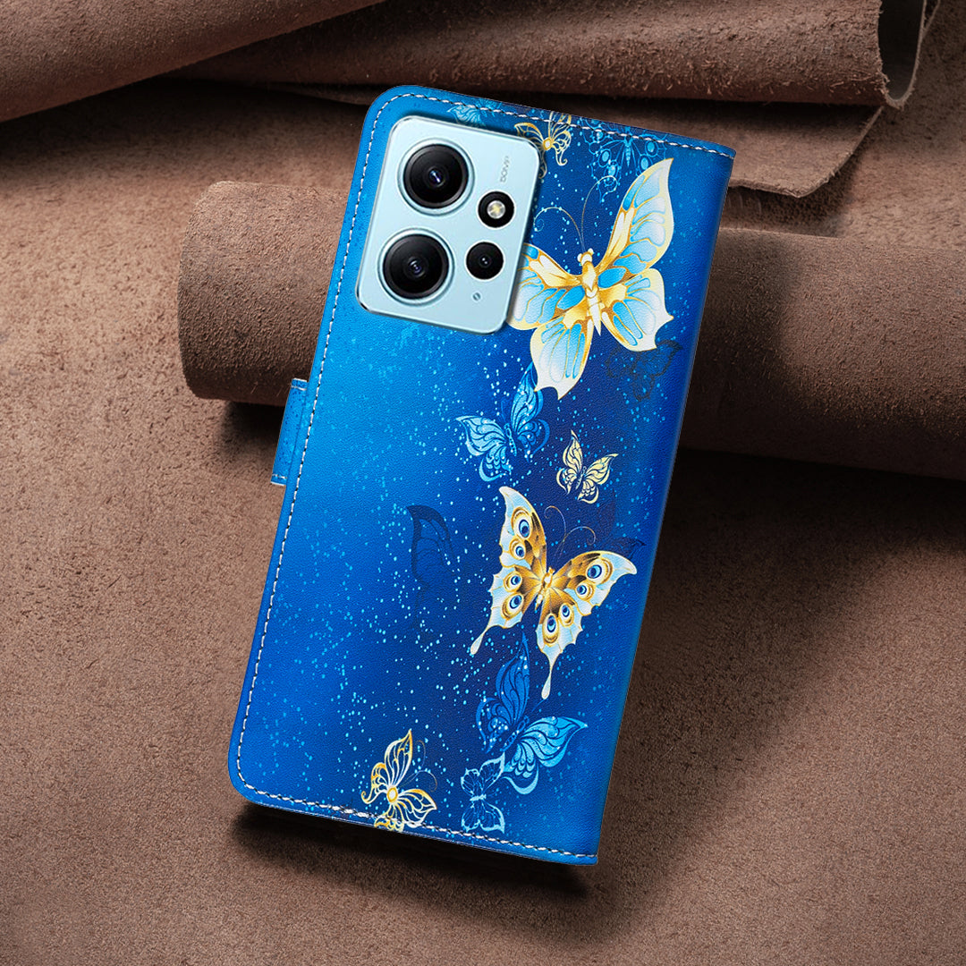 Xiaomi Redmi Note 12 4G-skal Plånboksfodral Mönstertryck mobilläder