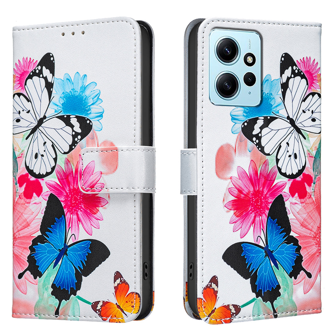 Xiaomi Redmi Note 12 4G-skal Plånboksfodral Mönstertryck mobilläder