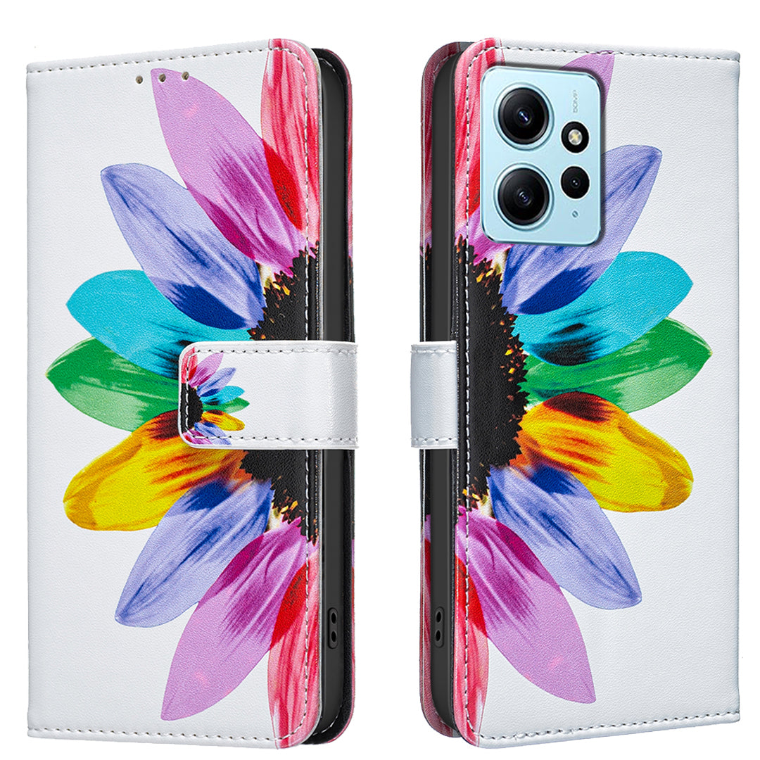 Xiaomi Redmi Note 12 4G-skal Plånboksfodral Mönstertryck mobilläder