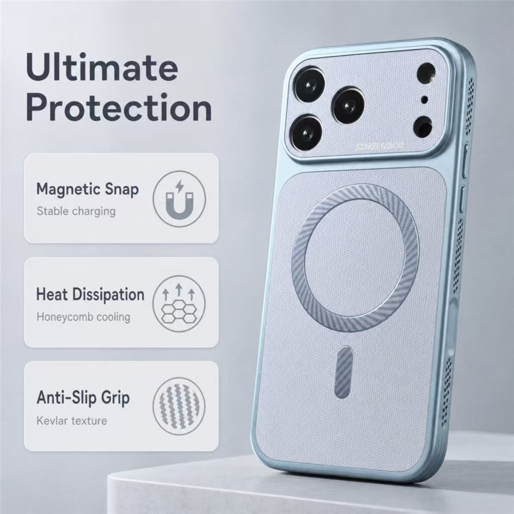 Skal för iPhone 13 Pro Max, kompatibelt med MagSafe, värmeavledande, fallskyddande TPU+PC-mobilskal