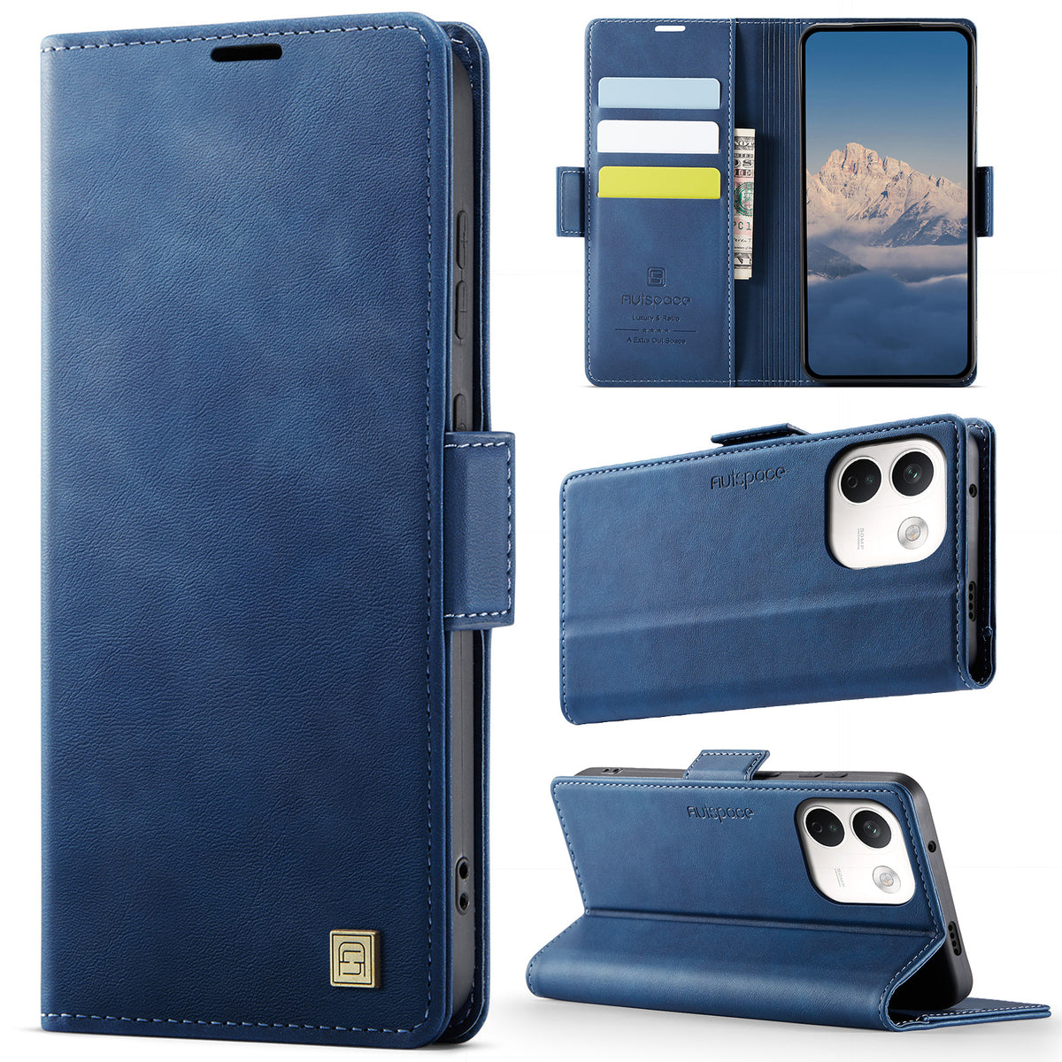 AUTSPACE för Xiaomi Redmi Note 17 Pro Max 5G / Xiaomi Redmi Note 17 Pro+ 5G A11-skal RFID-blockerande retro-läderplånboksfodral för mobilmobil
