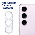Samsung Galaxy A17 5G / Galaxy A17 4G / Galaxy A26 5G-skal PC + TPU halkfritt mobilskal med skärmskydd i högkvalitativt aluminium-kiselglas + linsskydd i härdat glas