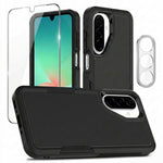 Samsung Galaxy A17 5G / Galaxy A17 4G / Galaxy A26 5G-skal PC + TPU halkfritt mobilskal med skärmskydd i högkvalitativt aluminium-kiselglas + linsskydd i härdat glas