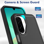Samsung Galaxy A17 5G / Galaxy A17 4G / Galaxy A26 5G-skal PC + TPU halkfritt mobilskal med skärmskydd i högkvalitativt aluminium-kiselglas + linsskydd i härdat glas