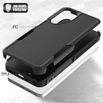 Samsung Galaxy A17 5G / Galaxy A17 4G / Galaxy A26 5G-skal PC + TPU halkfritt mobilskal med skärmskydd i högkvalitativt aluminium-kiselglas + linsskydd i härdat glas