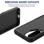 Samsung Galaxy A17 5G / Galaxy A17 4G / Galaxy A26 5G-skal PC + TPU halkfritt mobilskal med skärmskydd i högkvalitativt aluminium-kiselglas + linsskydd i härdat glas