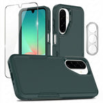 Samsung Galaxy A17 5G / Galaxy A17 4G / Galaxy A26 5G-skal PC + TPU halkfritt mobilskal med skärmskydd i högkvalitativt aluminium-kiselglas + linsskydd i härdat glas