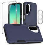 Samsung Galaxy A17 5G / Galaxy A17 4G / Galaxy A26 5G-skal PC + TPU halkfritt mobilskal med skärmskydd i högkvalitativt aluminium-kiselglas + linsskydd i härdat glas