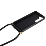 For Samsung Galaxy S23 Back Case Wheat Straw + TPU Shockproof Phone Cover with Adjustable Lanyard
