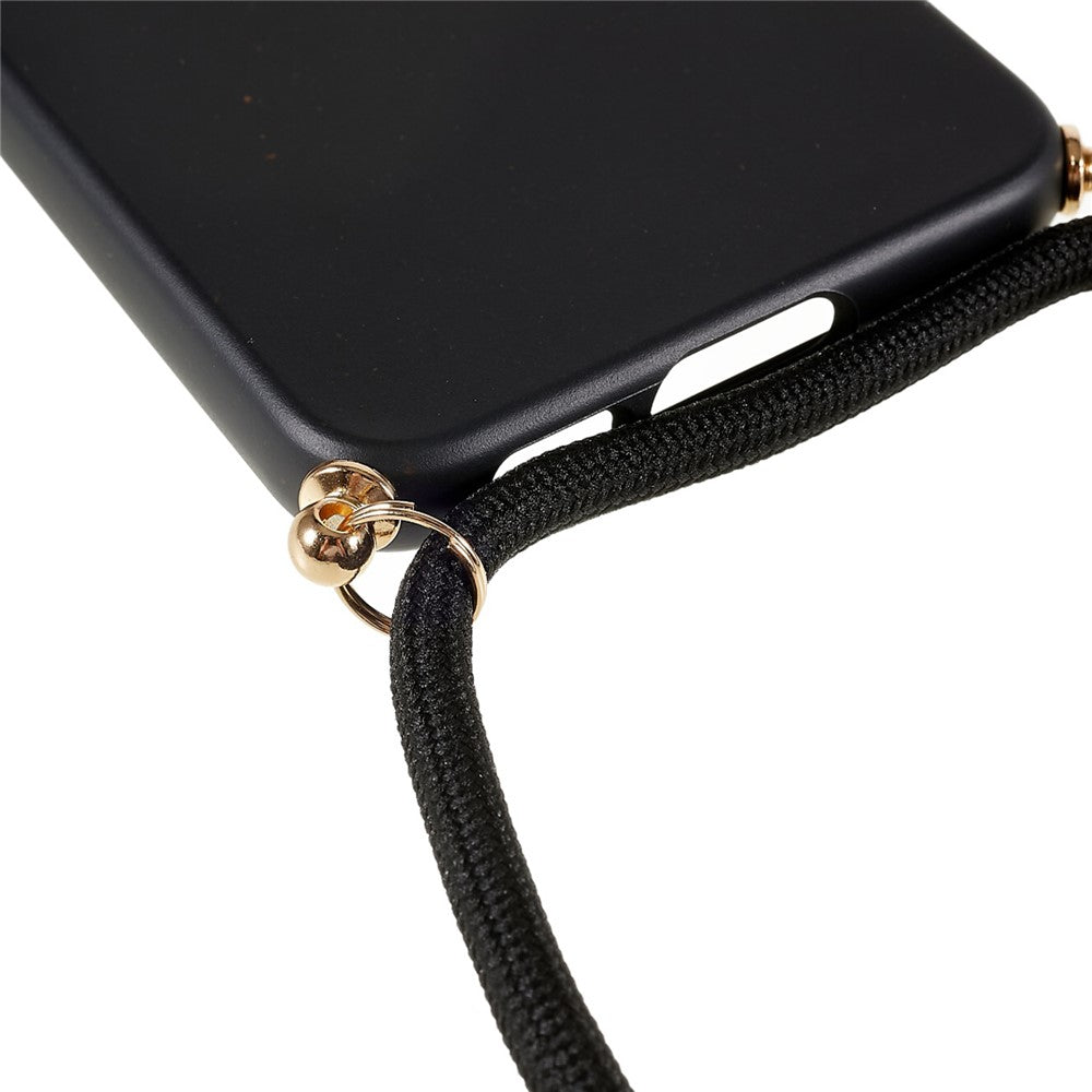 For Samsung Galaxy S23 Back Case Wheat Straw + TPU Shockproof Phone Cover with Adjustable Lanyard