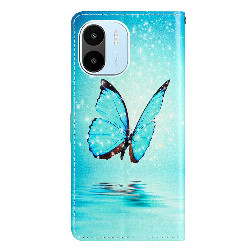 For Xiaomi Redmi A1 4G / A2 4G Pattern Printing PU Leather Phone Case Stand Drop-proof Magnetic Flip Wallet Cover with Strap