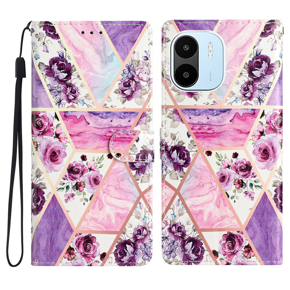 For Xiaomi Redmi A1 4G / A2 4G Pattern Printing PU Leather Phone Case Stand Drop-proof Magnetic Flip Wallet Cover with Strap
