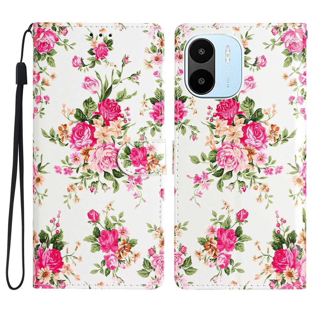 For Xiaomi Redmi A1 4G / A2 4G Pattern Printing PU Leather Phone Case Stand Drop-proof Magnetic Flip Wallet Cover with Strap