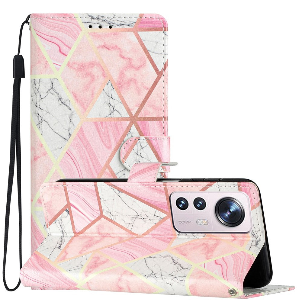 For Xiaomi 12 Lite 5G Pattern Printing Full Protection PU Leather Case Stand Wallet Protective Phone Cover with Strap