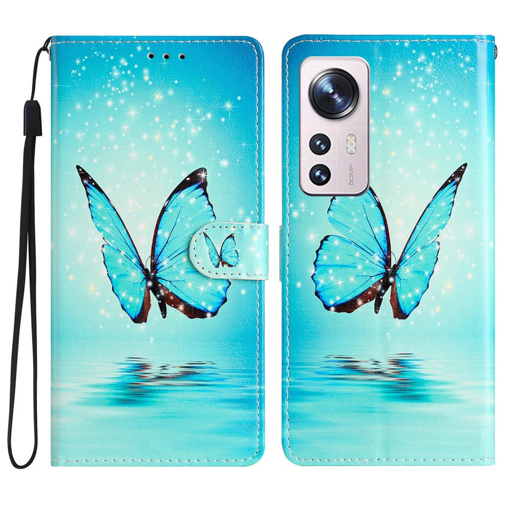 For Xiaomi 12 Lite 5G Pattern Printing Full Protection PU Leather Case Stand Wallet Protective Phone Cover with Strap