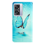 Oppo A57 4G / A57 (2022) 5G / A77 5G PU-læderpung med flipcover, mønstertryk, TPU-inderskal, magnetisk lukning, stativfunktion og rem