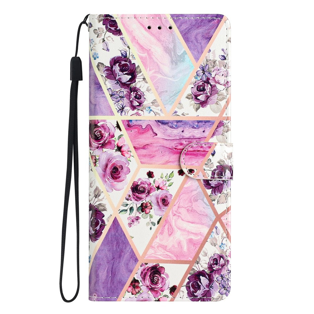 For Oppo Reno8 Lite 5G / Reno7 Z 5G PU Leather Wallet Case Magnetic Closure Stand Full Protection Folio Flip Pattern Printing Phone Cover with Strap