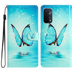 For Oppo A54 5G / A74 5G / A93 5G  Pattern Printing Folding Stand Wallet Case PU Leather Magnetic Closure Flip Protective Phone Cover with Strap