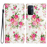 For Oppo A54 5G / A74 5G / A93 5G  Pattern Printing Folding Stand Wallet Case PU Leather Magnetic Closure Flip Protective Phone Cover with Strap
