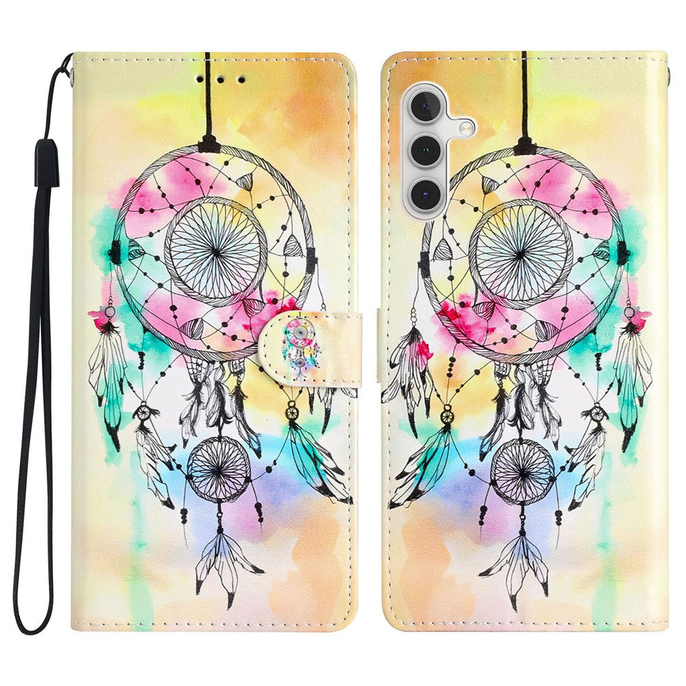 Til Samsung Galaxy A54 5G Mønstertryk PU Læder Flipcover Magnetisk Lukning Standpung Folio-etui med Rem