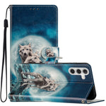 Samsung Galaxy A34 5G Mönstertryck PU-läder Plånboksfodral Stativ Magnetspänne Stötsäkert Folio-mobilfodral med Rem