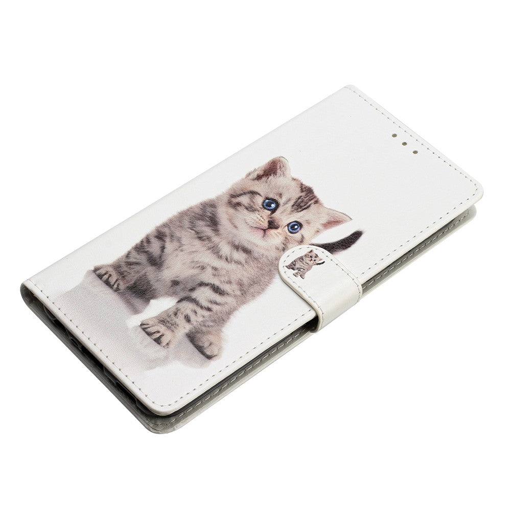 Til Samsung Galaxy A53 5G PU-læderpung Telefoncover Magnetisk Lukning Mønsterprint Stander Stødsikkert Cover med Rem