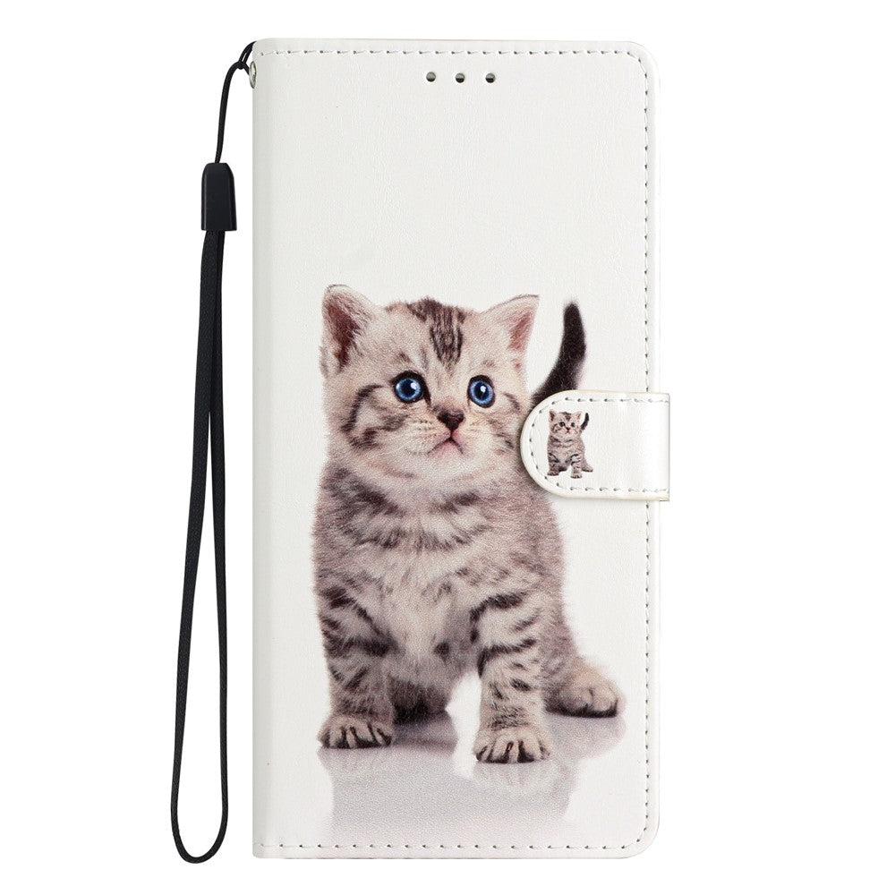 Til Samsung Galaxy A53 5G PU-læderpung Telefoncover Magnetisk Lukning Mønsterprint Stander Stødsikkert Cover med Rem