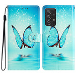 Til Samsung Galaxy A53 5G PU-læderpung Telefoncover Magnetisk Lukning Mønsterprint Stander Stødsikkert Cover med Rem